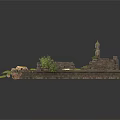Modern Landscape Design Featuring Ancient Buddha Statue Ruins Stone Moss And Plants
