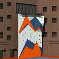 Outdoor Sports Equipment Colorful Climbing Wall On Building Exterior Wall