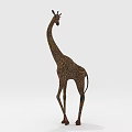 Giraffe Decorative Figurine Brown Textured Animal Design Home Living Room Decoration Accent