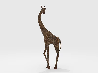 Giraffe Decorative Figurine Brown Textured Animal Design Home Living Room Decoration Accent 3d model
