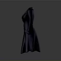 Women's Elegant Dark Long Coat With Tailored Collar Buttons And Pockets