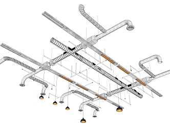 INDUSTRIAL LOFT DUCT AIR CONDITIONING DUCT 3d model