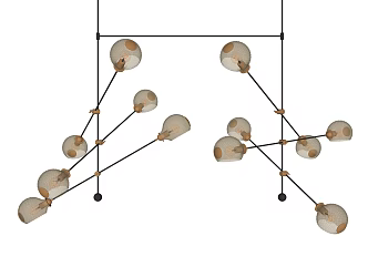 Modern Chandelier Metal Glass Chandelier 3d model