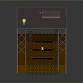 Modern Brown Gate Design With Metal Grille Small Window Yellow Button And Metal Mesh