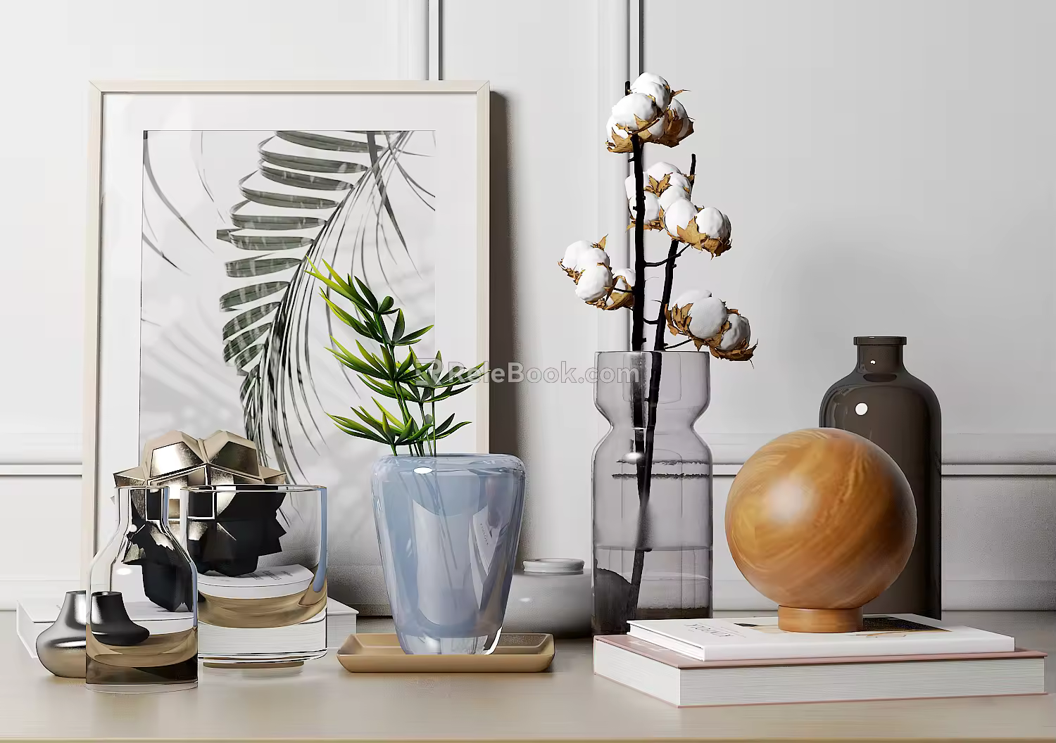 Modern Ornaments Combination Simple Flora Vase Ornaments 3d model