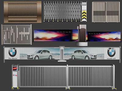 Modern Stylish Venetian Blinds With Metal Slats And Various Gate Design Options 3d model