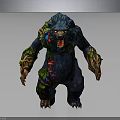 Mystical Plant Covered Bear Shaped Creature Featuring Green Vines Leaves And Red Berries