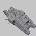 Vintage Military Tank With Heavy Tracks And Metal Armor Structure