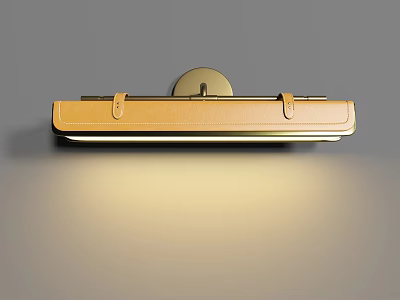 Modern Leather Wall Sconce With Golden Strap Design And Warm Lighting Effect 3d model