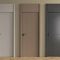 Modern Simple Hinged Doors In Three Different Colors For Home Interior 3d model