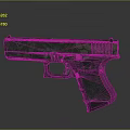 Modern Tactical Pistol with Camouflage Pattern and Textured Grip Surface 3d model