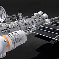Advanced Commercial Equipment Space Module With Solar Panels And Connected Structures Astra 2 3d model