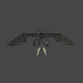 Game and Movie Demon Character with Bat Wings Horns Red Eyes and Dark Skin