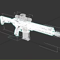 Black Tactical Rifle with Red Dot Scope Suppressor and Ventilated Handguard 3d model