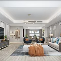 Elegant Modern Dining Room Interior With Chandelier Dining Table Chairs Large Windows And Cabinets