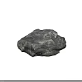 Natural Solid Gray Rock With Detailed Rough Surface Texture On Black Background