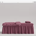 Purple Massage Bed With Soft Mattress Pillow And Ruffled Skirt Design