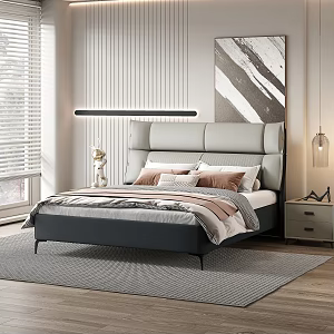 Modern Bedroom Double Bed 3d model
