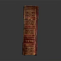 Vintage Red Cover Book With Intricate Gold Decorations And Classic Elegant Design