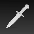 Ornate Decorative Dagger Weapon With Engraved Blade Brown Wooden Handle And Golden Guard