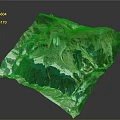 3D Topographic Model With Detailed Mountain Ranges Blue Water Bodies And Snowy Textures