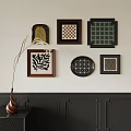 Modern Wall Decor With Framed Art In Various Patterns And Shapes 3d model