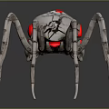 Detailed Mechanical Spider Design With Silver Legs And Red Glowing Eyes