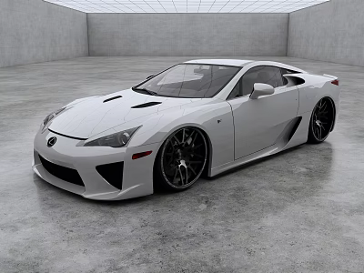 Stunning White Sports Car With Aerodynamic Body And Large Black Alloy Wheels 3d model