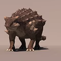 Sub-era Anthylosaurus Dinosaur with Binding Action Animation 3d model