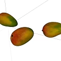 Fresh Ripe Mangoes With Red Yellow Green Hues On White Background