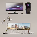 Dual Monitor Desktop Setup With RGB PC Case Mechanical Keyboard And Gaming Mouse