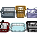 Colorful Plastic Storage Baskets With Handles In Various Shapes And Sizes