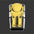 Stylish Modern Yellow White Massage Chair With Sleek Streamlined 3D Design