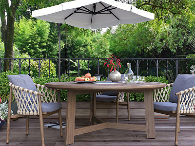 Modern Outdoor Table and Chair Outdoor Balcony Table and Chair Combination model