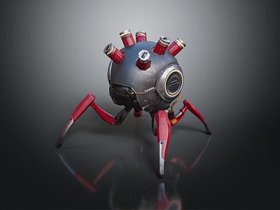 Modern Robot Machine Bomb Mechanical Bomb 3d model