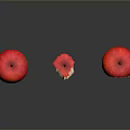 Fresh Red Apples Display With Whole Bitten And Half Eaten Varieties On Dark Surface