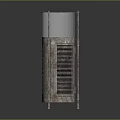 Silver Upright Cylindrical Daily Use Appliance With Transparent Top Red Interior And Ventilation Grille