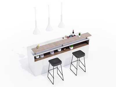Modern Bar Chair Combination Bar Chair 3d model