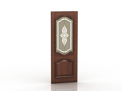 European-style solid wood door 3d model