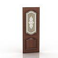 European-style solid wood door 3d model