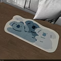 Cute Koala Pattern Shaped Rug In Light Blue And White For Living Room Wooden Floor