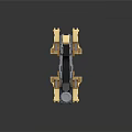 Sci Fi Weapon Gun With Gold Black Modular Design And Magazine 3d model