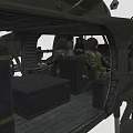 Military Green Helicopter Featuring Rotors Fuselage And Military Equipment Design