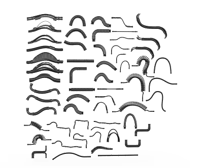 Various Decorative Molding Profiles With Different Curved And Straight Design Elements 3d model