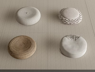 Various Textured Woven Seat Pads As Daily Living Home Decor Items 3d model