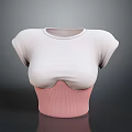 White Short Sleeve T Shirt And Pink Waist Trainer For Casual Daily Wear