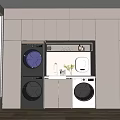3d balcony washing machine cabinet combination 3d model