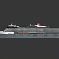 Luxury Cruise Ship With Multiple Decks Open Deck Areas And Smokestack