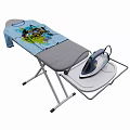 Practical Foldable Ironing Table With Colorful Cloth And Electric Iron