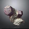 Natural Purple Crystals Cluster Attached To Gray Rock Formation Specimen